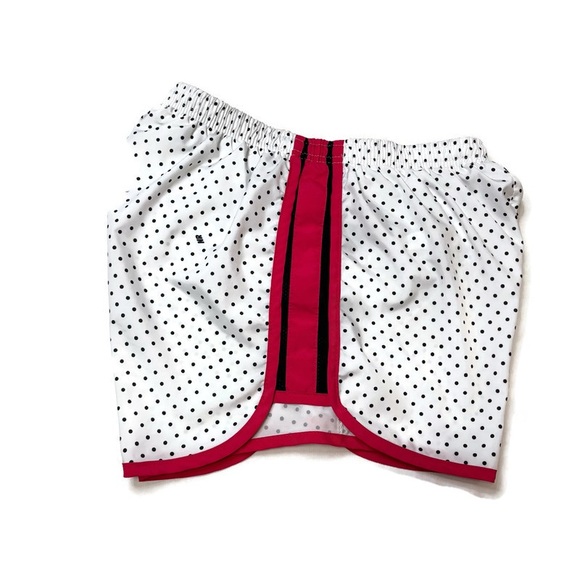 Nike Tempo Running Shorts White & Pink With Black Dots Size Small - Picture 4 of 5